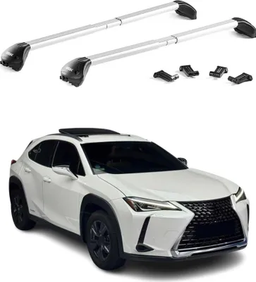 Image de Barres de toit transversales pour Lexus UX 2019-2025 Alu Gris Argenté 2Pcs ABE