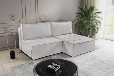 Produktbild von Kaiser Möbel Bohoo Mini modernes Ecksofa mit Schlaffunktion Hellbeige Rechts