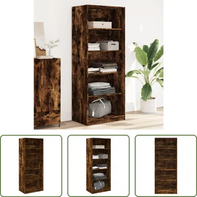 Produktbild von The Living Store Kleiderschrank Räuchereiche 80x50x200 cm Holzwerkstoffs