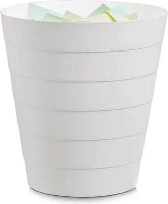 Produktbild von Papierkorb Mülleimer für Büro, Bad, Jugendzimmer & Kinderzimmer 13,5 Liter, 29 x 29 x 30 cm, Kunststoff, rund, weiß