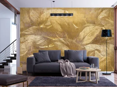 Produktbild von Vlies Fototapete Blätter 400x280 cm Tapeten Wandtapete XXL Natur Abstrakt wie gemalt b-A-10185-a-b