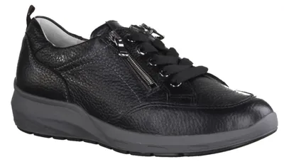 Produktbild von Waldläufer M-Tonia 831001-001 Damen Schnürer, bequem, Leder, Schwarz, M-Weite - Damenschuhe Bequeme Schnürschuhe, Schwarz, leder (2x hirsch memphis)