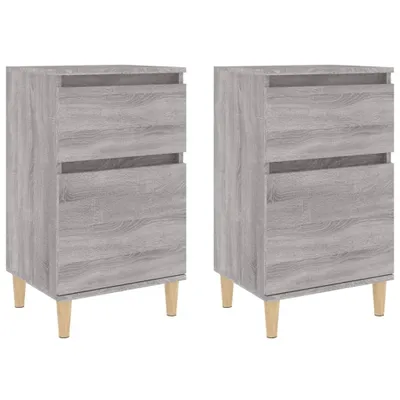 Produktbild von Nachttische 2 Stk. Grau Sonoma 40x35x70 cm