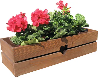 Obrázek produktu pro Truhlík dřevěný SRDCE 61 x 19 x 15 cm kaštan