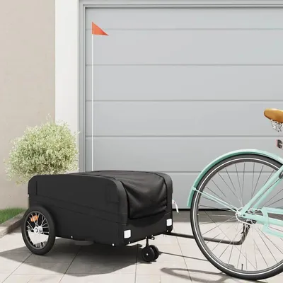 Produktbild von Fahrradanhänger – Transportwagen – Tragfähigkeit: 45 kg – Schwarz – Robuster Stahlrahmen