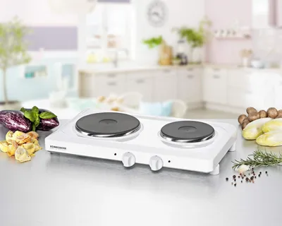 Image de Plaque de cuisson double - Plaque de cuisson électrique - Plaque de cuisson 2 feux - Plaque de cuisson compacte - Plaque de cuisson portable