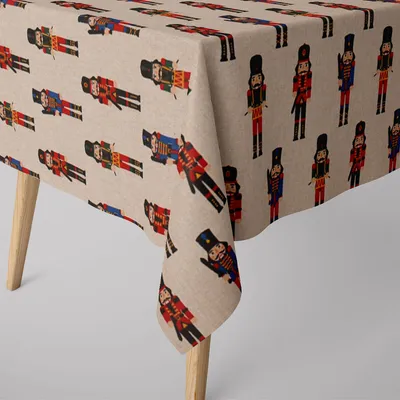 Produktbild von SCHÖNER LEBEN. Tischdecke Nussknacker natur rot blau grün Größe 130x240cm