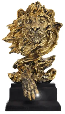 Immagine prodotto di Scultura Testa di Leone Oro e Argento per Decorazione