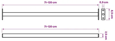 Obrázek produktu pro vidaXL Nastavitelná bezpečnostní tyč na okna, bílá, 710–1200 mm