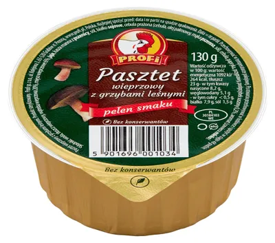 Obrázok produktu pre Pasztet Profi Wieprzowo-Grzybowy 130 g
