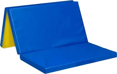 Obrázek produktu pro Třídílná gymnastická matrace 150x100x5 cm - modrá/žlutá