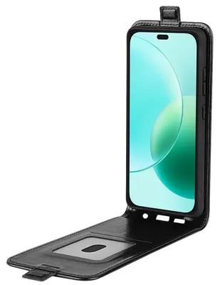 Produktbild von Für Honor 400 Lite Vertikale Textur Kunstleder Flip Schutz Tasche Hülle Schwarz