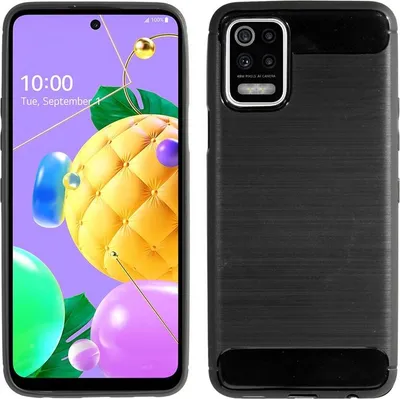 Obrázek produktu pro cofi1453® Silikonové pouzdro Bumper Carbon kompatibilní s pouzdrem LG K42 TPU Soft Mobile Phone Cover Protective Cover Black