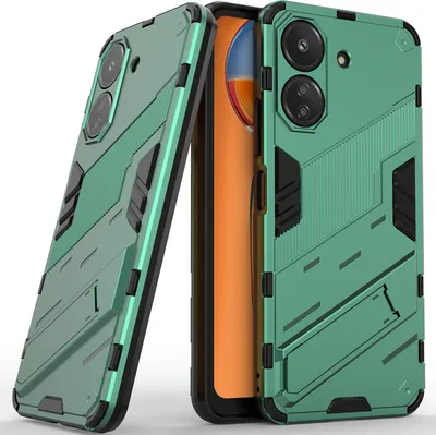 Obrázek produktu pro Pouzdro pro Xiaomi Redmi 13C /Poco C65 Hybridní PC TPU Nárazuvzdorné Ochranné Pouzdro s Funkcí Stojanu zelené