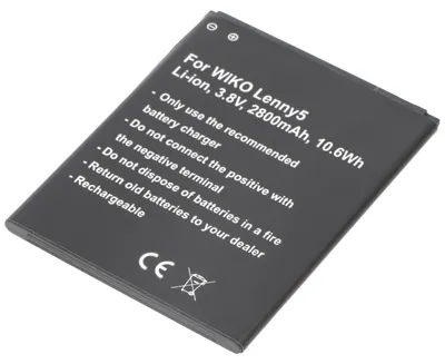 Produktbild von Akku passend für WIKO Lenny 5, Li-ion, 3,8V, 2800mAh, 10,6Wh