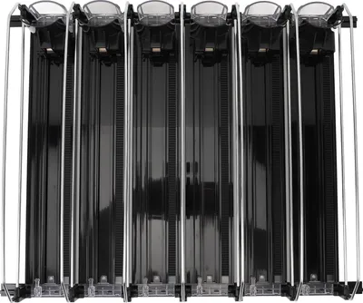 Zdjęcie produktu dla Drink Organizer for Fridge ABS 6 Rows Adjustable Easy Loading Dampening Pusher Glide Soda Can Dispenser for Beer Beverages Black