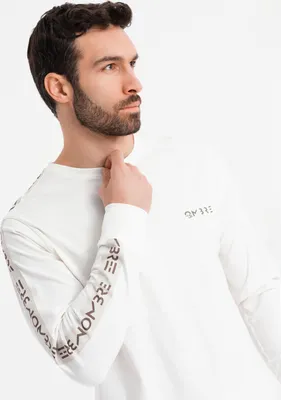 Obrázok produktu pre Ombre Clothing Pánske tričko s dlhým rukávom Ulfah ecru XL