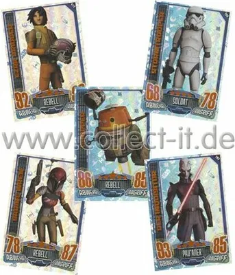 Image de RA1 - Spar 1 - 5 cartes scintillantes différentes de Star Wars - Rebel Attax - Star Wars - Série 1