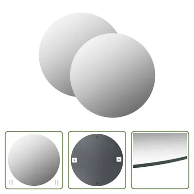 Image de The Living Store miroir mural 2 pcs. 60 cm rond verre