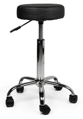 Produktbild von Ergonomischer Rollhocker Schwarz - Standard (50-68cm) / mit Fußstütze / Standardmäßige Räder