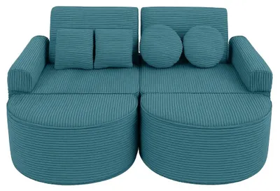 Obrázok produktu pre Detská modulárna pohovka Pocket 120 cm z kockovaného zamatu, 12 dielov, AESTHETIC, s penovou výplňou OEKO-TEX, na hranie
