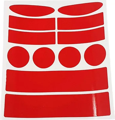 Image de Kit d'autocollants réfléchissants pour vélos rouge 14 x 16 cm