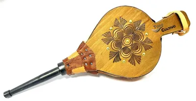 Produktbild von Handgefertigte Holz- und Leder-Faltblase, 46 cm