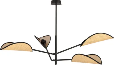Immagine prodotto di Lampada da soffitto Emibig 4xE14 40W VENE 4 NERO/RATTAN 1160/4