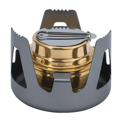 Produktbild von Mini Spiritusbrenner Outdoor Tragbarer Spirituskocher, Campingkocher, Grau