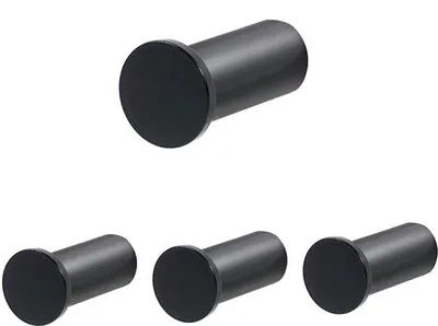 Produktbild von Edelstahl-Haken-Set, 4 Haken, 30 kg Tragfähigkeit, schwarz, für Küche, Bad