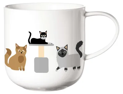 Produktbild von Asa Henkelbecher Coppa Cats Weiß (400ml)