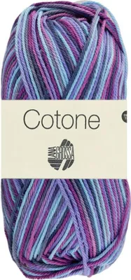Produktbild von Lana Grossa - Cotone Print 0362 violett lila dunkelpetrol türkis