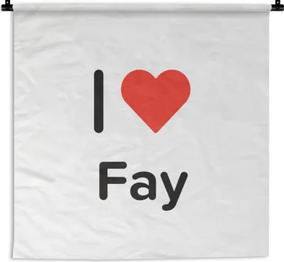 Produktbild von MuchoWow® Wandteppich Wandbehang Ich liebe - Fay - Mädchen 150x150 cm Tapisserie Dekoration Wandtuch - Wohnaccessoires - Modernes