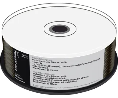 Produktbild von MediaRange 50GB, BD-R DL, 25 pack, 50 GB, BD-R DL, Tortenschachtel, 25 Stück(e)