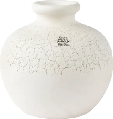 Produktbild von Vase 20x19cm Keramik Craquele Weiß