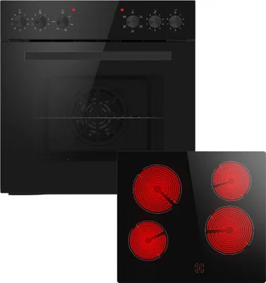 Produktbild von PKM Einbauherdset SOEHE5EB mit Glaskeramikkochfeld schwarz