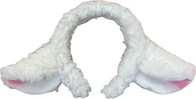 Produktbild von Haar Hoop Schafe Ohr Design Plüsch Stirnband Bowknot Glocke Dekor Weiß Haarband Make-Up Waschen Zubehör