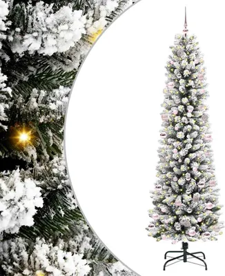 Obrázek produktu pro vidaXL Umělý vánoční stromek s 300 LED diodami se stojanem bílý 240 cm