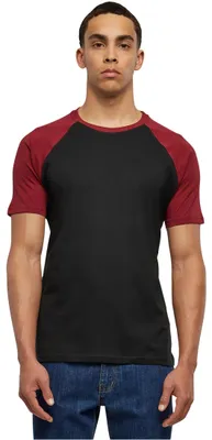 Zdjęcie produktu dla Urban Classics Raglan Contrast Tee czarny/bordowy - 3XL