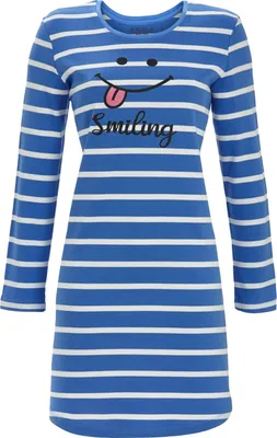 Produktbild von Ringella Geringeltes Sleepshirt mit Motivdruck : Farbe: milky blue Größe: 38