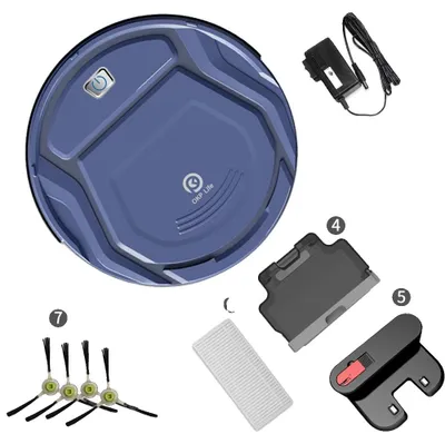 Imagen del producto de Aspiradora robot, control inteligente, múltiples modos de limpieza, color azul K2 (versión para la Unión Europea), Unión Europea