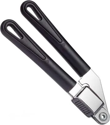 Produktbild von Knoblauchpresse – Herausnehmbares Sieb – Verchromt – 19,7 cm – Stahl/Kunststoff – Schwarz – Gentle