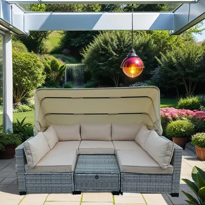 Produktbild von Loungemöbel Grau/Beige 6-teiliges Set