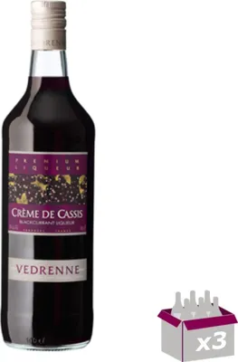 Produktbild von Lot de 3 Vedrenne - Crème de cassis de Bourgogne 15° - 1L
