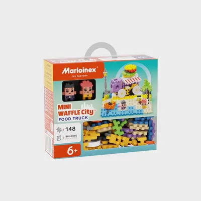 Produktbild von Marioinex Mini-Waffel-Bausteine – Stadt: Imbisswagen, 148 Teile