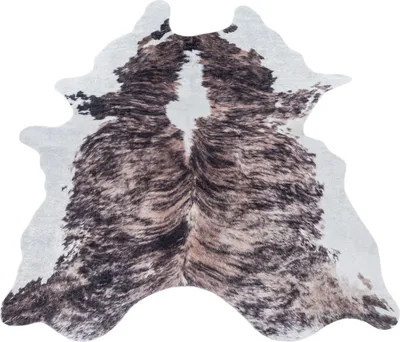 Produktbild von Kunstfell Teppiche RindsKunstleder Kunstfell Teppiche Teppich Wohnzimmer Größe: 100 cm x 135 cm , Farbe : Braun-3
