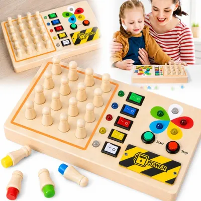 Obrázek produktu pro Montessori manipulační tabule interaktivní dřevěná LED světla
