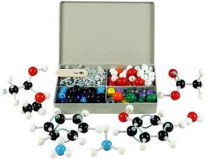 Produktbild von Molekülmodell-Erstellungskit 240-teilig für Organische & Anorganische Verbindungen, Elektronenschema-Set für Chemie-Studenten & Wissenschaftler