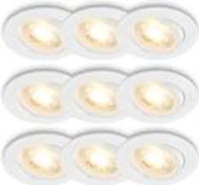 Produktbild von LED Einbauleuchten 3x3er Set schwarz schwenkbar GU10 Deckenstrahler