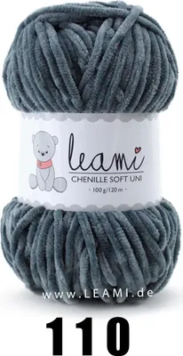 Produktbild von LEAMI Chenille Soft UNI 110 dunkelgrau